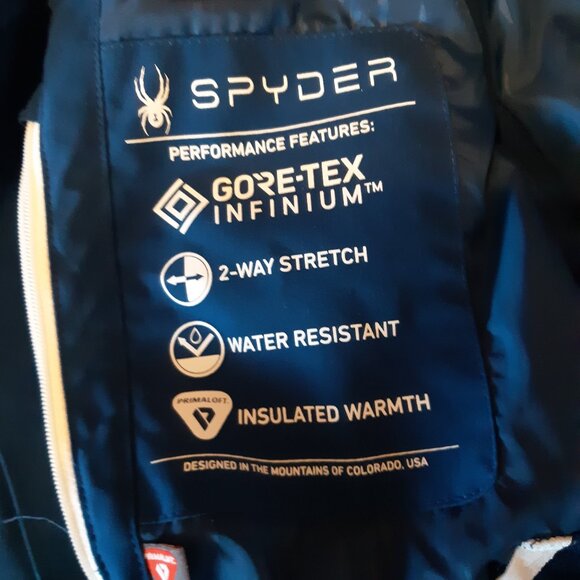 Ladies Royal Blue Spyder gortex ski jacket - no hood - Size 12 - Picture 14 of 14